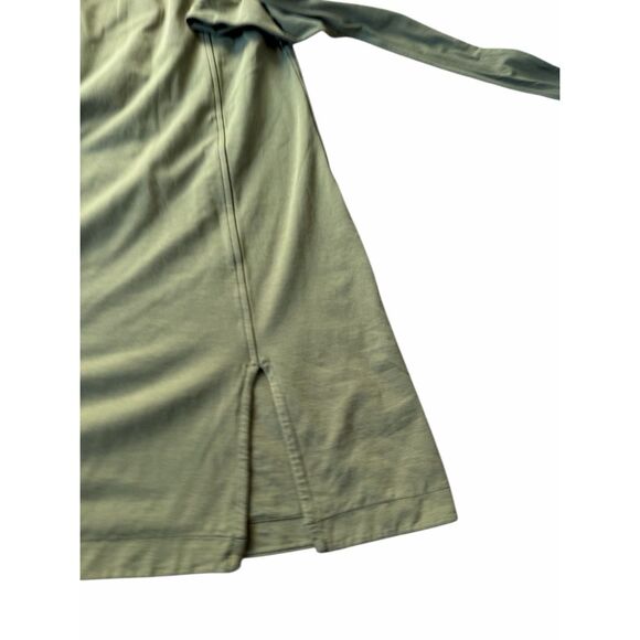 Lululemon Cotton Wrap-Front T-Shirt Dress Green Women's Size 10 Athlrisure Short - Picture 7 of 9